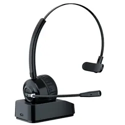 Wireless business ENC headset for call center office telephone bt 5.0 Headphone with charger box noise cancelling mic