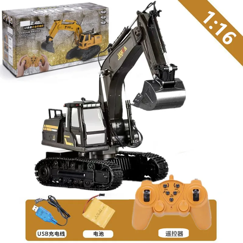 Remote Control Excavator360 Rotation Dump Truck Rc Construction Vehicles Digger Alloy Metal Vehicle Truck for Birthday Xmas Gift