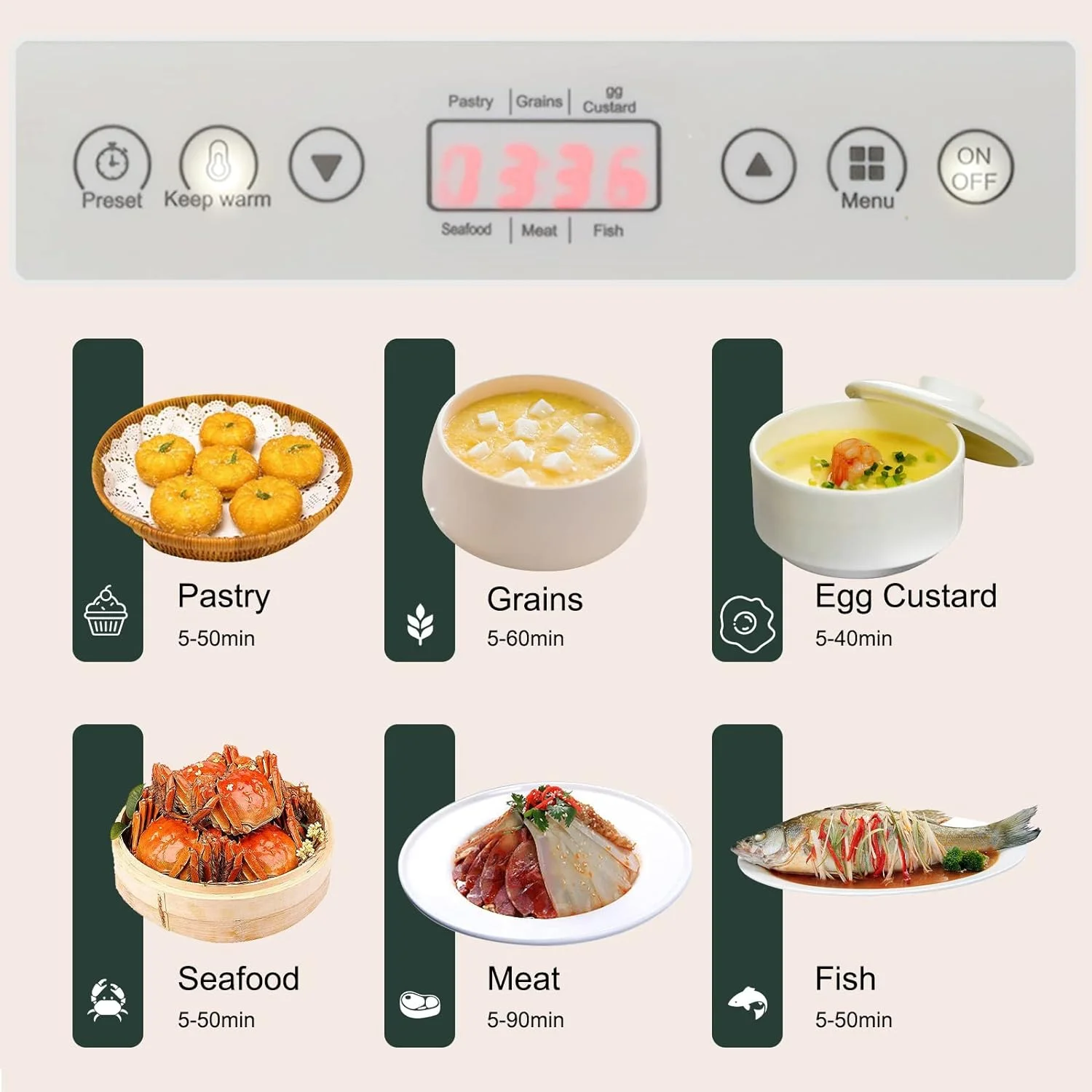 Food Steamer Steam Cooker Pot 3 Layer Large Capacity 800W Steamer Machine for Food