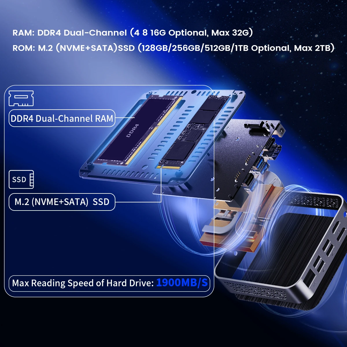 Мини-ПК Win10 Intel четырехъядерный процессор 8279U 8 ГБ 16 ОЗУ 64 Гб 256 SSD 4USB динамик AM02 для игр заводская цена