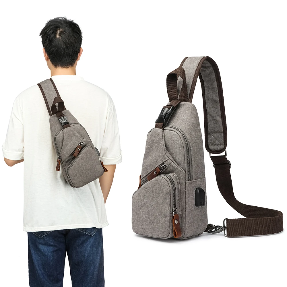 ZUOLUNDUO chinese online markets vintage leather designer chest bag usb crossbody shoulder bag