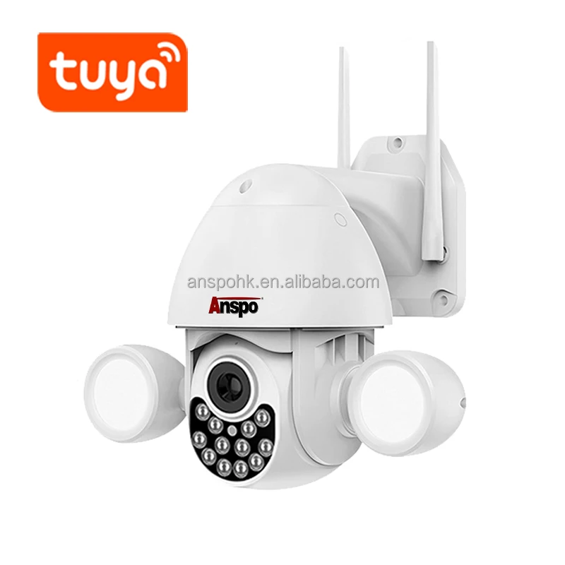 Anspo Smart wifi camera 3MP Floodlight Camera Outdoor Speed Dome PTZ Surveillance Security CCTV Camera Auto-Tracking 5g wifi