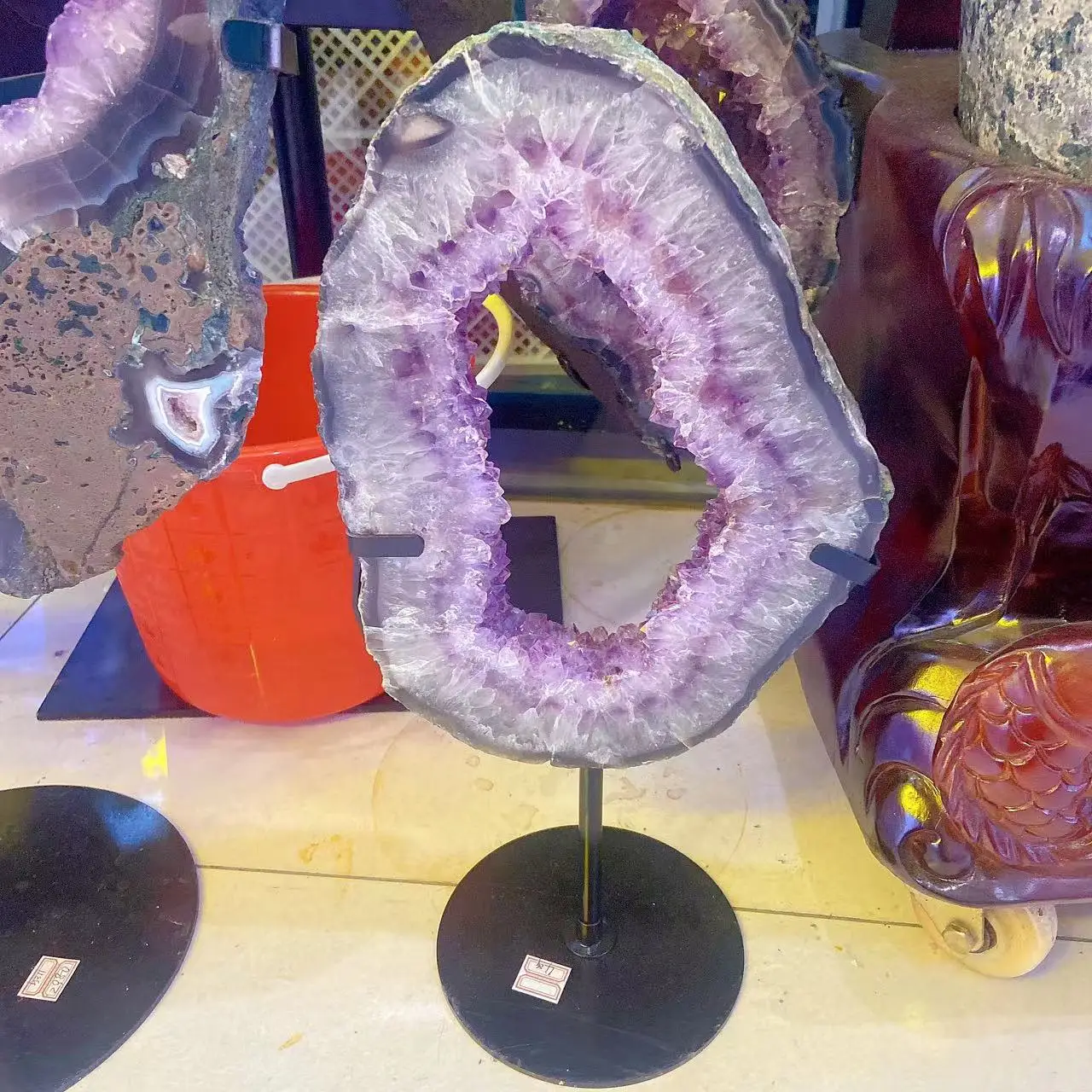 Wholesale Crystals healing stones quartz Natural Amethyst slice Agate Geode Crystal Druzy Slice