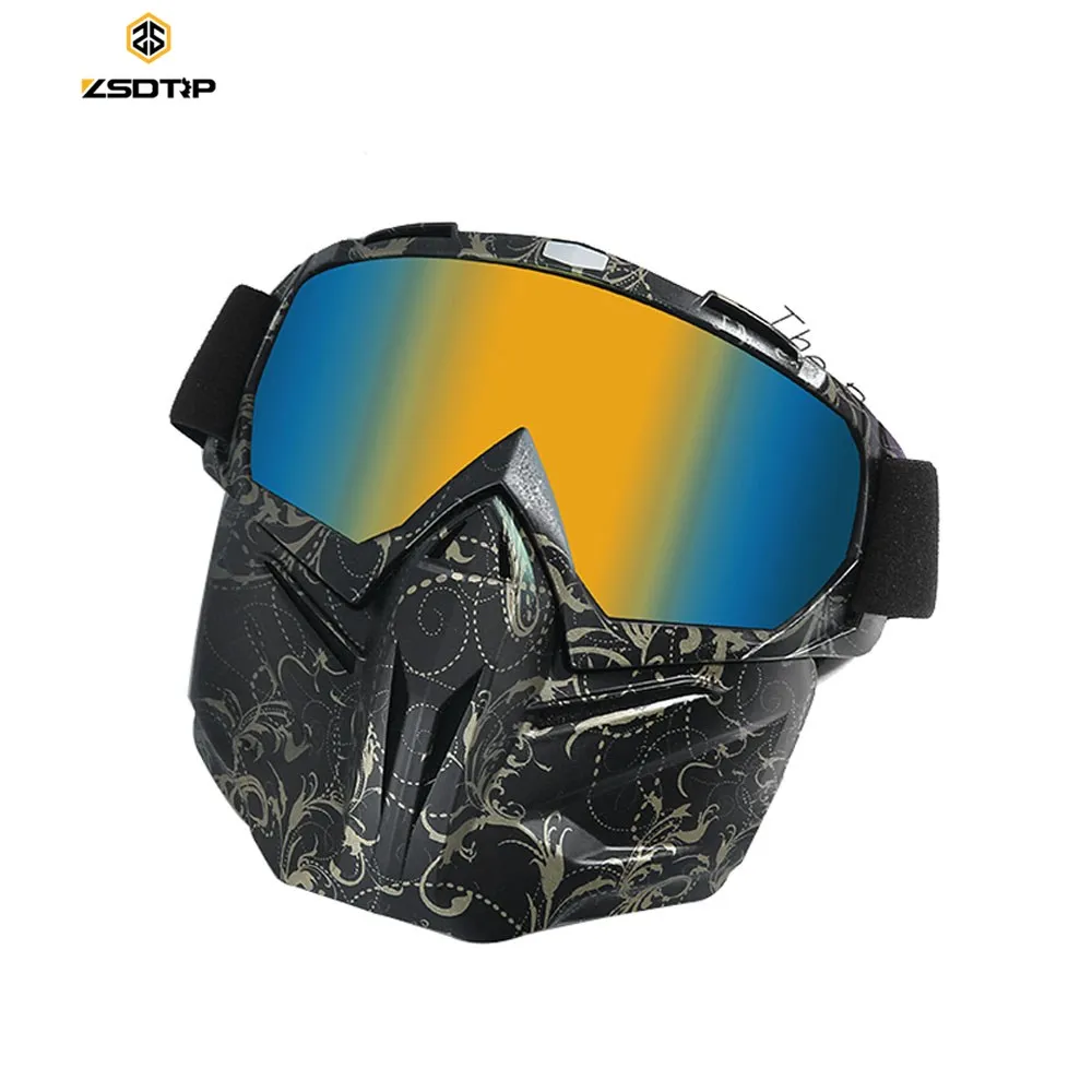 
ZSDTRP Safety Protective Paintball Mask Anti-sand Full Face Mask Face Dust Mask With Detachable Adjustable Motorcycle 