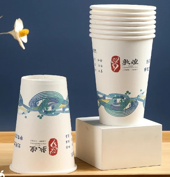 22oz 700ML Disposable Cold Soft Drink Paper Cup with Lid single wall paper cup for cold drinks