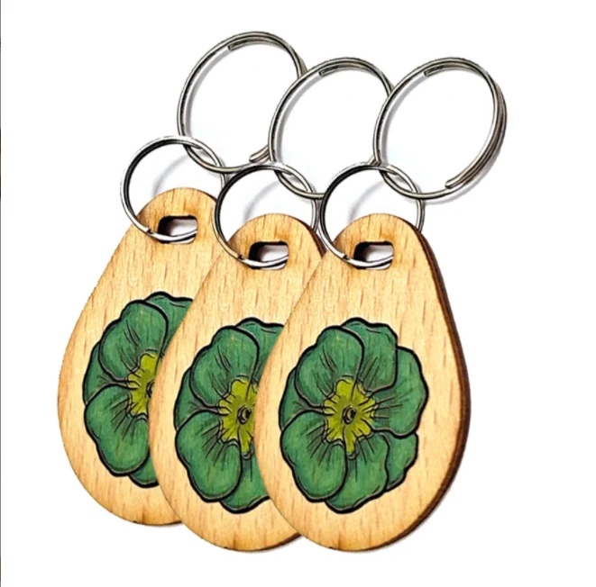 Engrave Printing ISO14443A RFID NFC Wooden Keychain/Key Tag/Keyfob for Acess Control