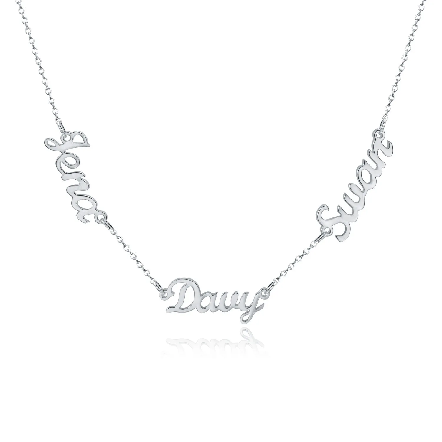 Custom Name Necklace Stainless Steel Personalized Multiple Name Necklace For Women
