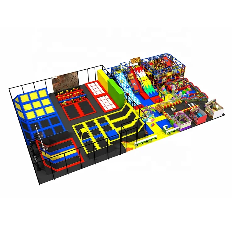 Large Commercial Kids Zone Indoor Playground Equipment Trampoline Park