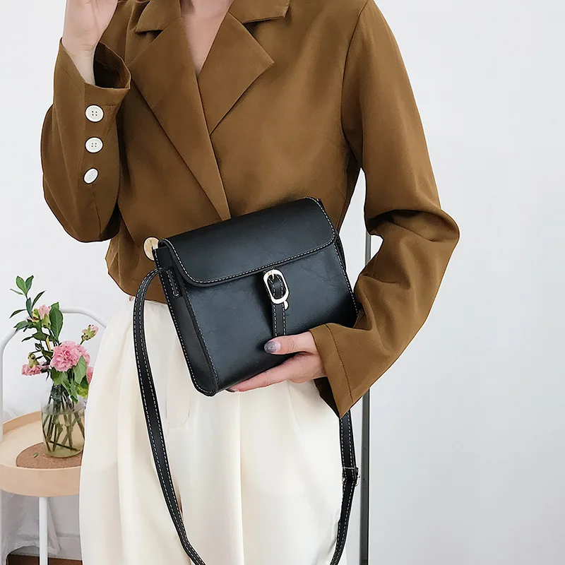 Fashion Vintage Messenger Bag Women PU Leather Crossbody Lady Shoulder Bag