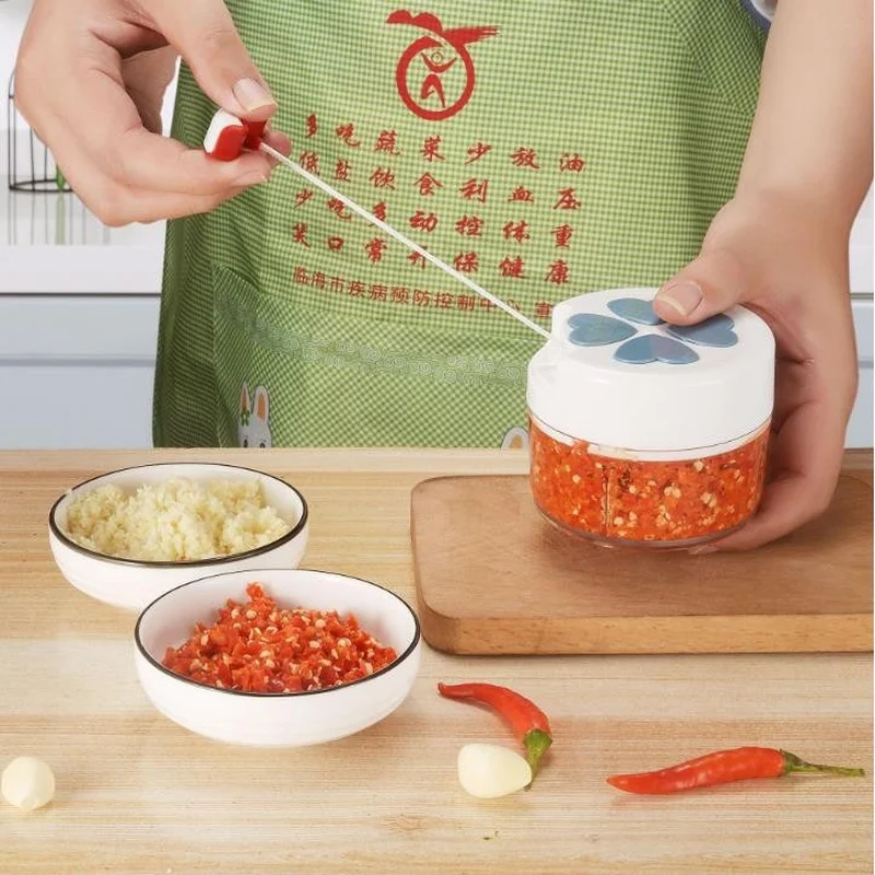Portable Vegetable Food Cutter Manual Garlic Puller Fruit Chopper Multi-function Meat Grinder Vegetable Cutter Kitchen Tool