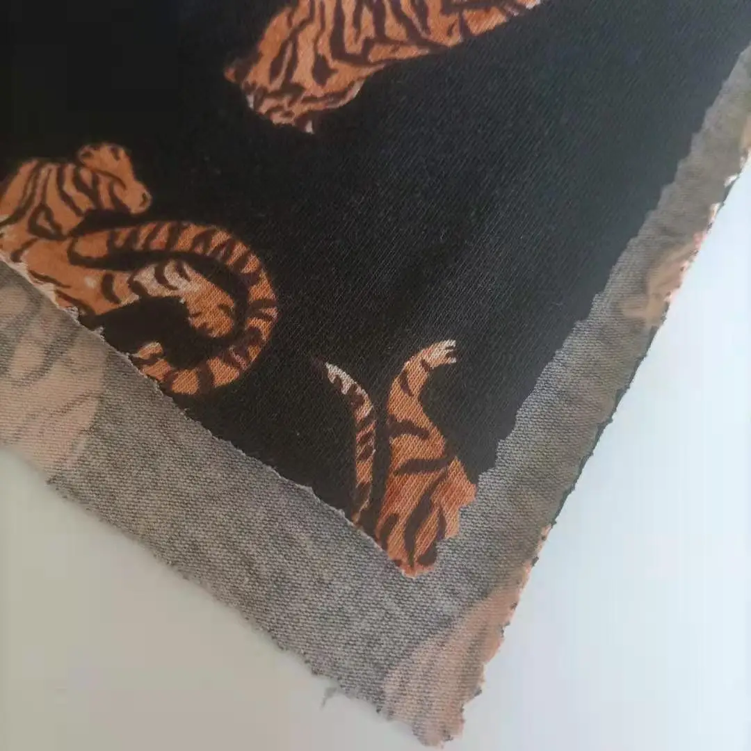 
Leopard printed Cotton Spandex Printed Jersey Fabric 