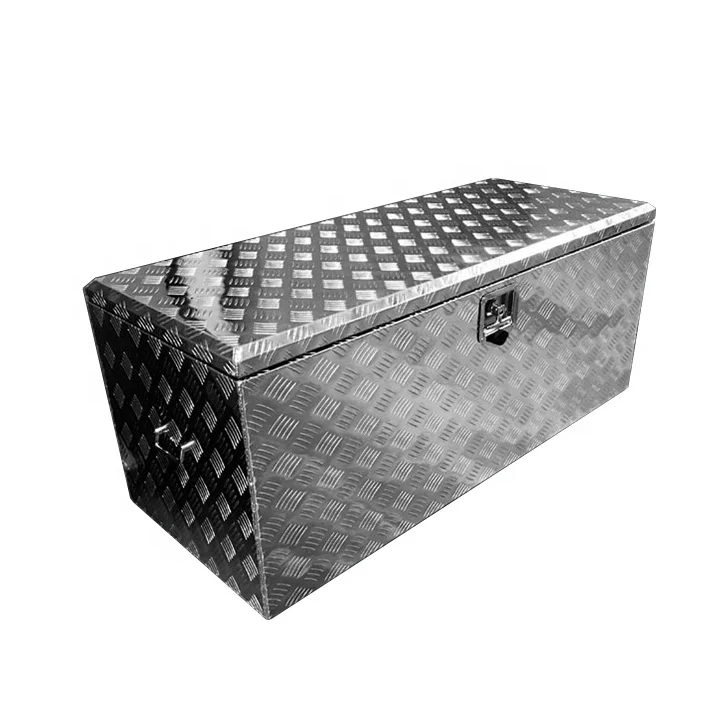 Silver Aluminum Alloy Rugged Truck Toolbox Metal Tool Storage Box