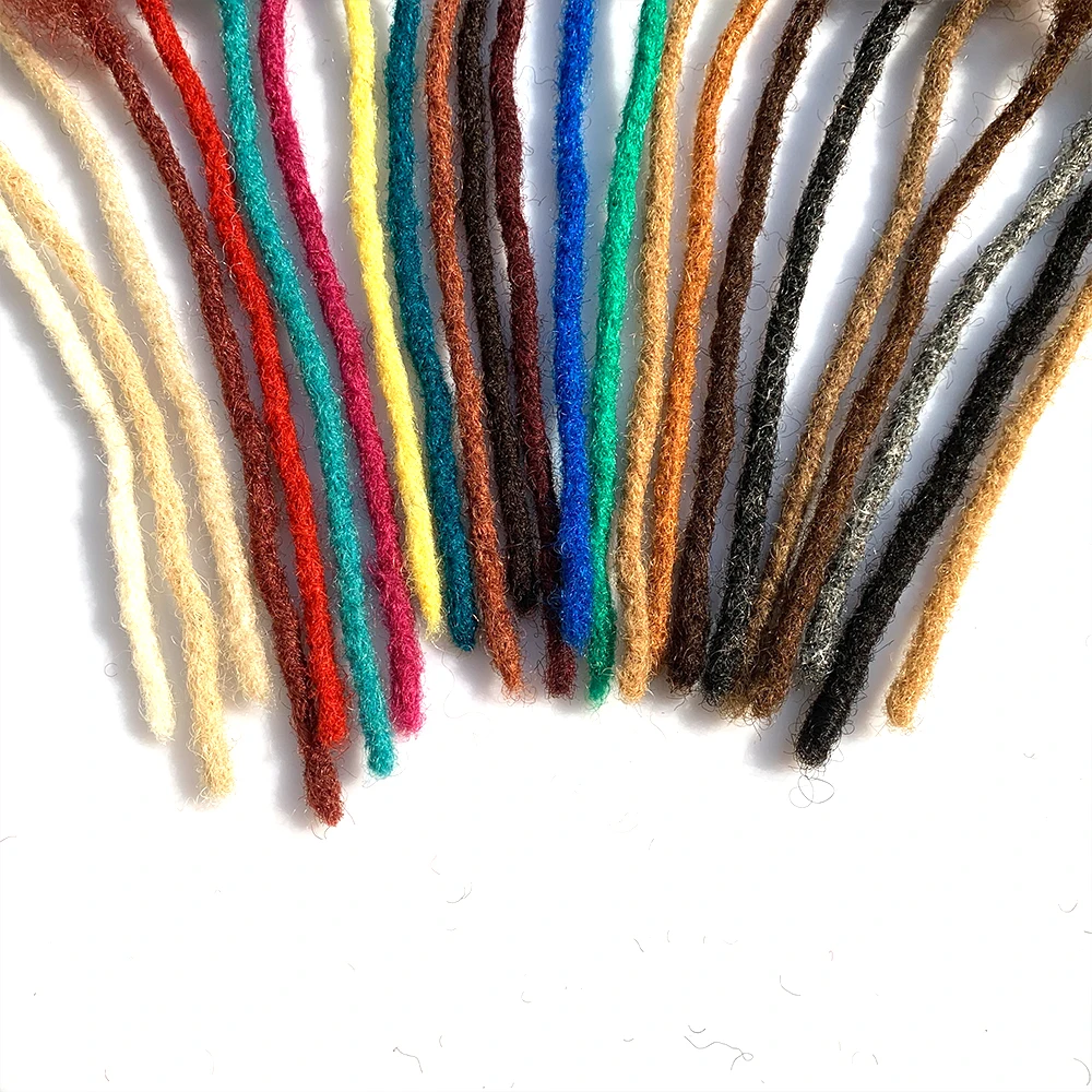 Human Hair Dreadlocks Extensions Full Handmade 0.6 Cm/0.8cm Thickness 100% Real Hair Locs Extensions for Kids