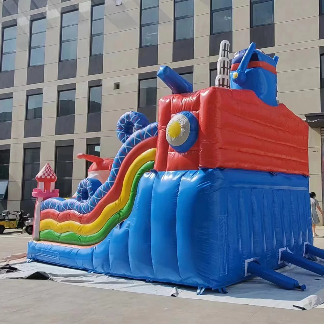 Trampoline Castle With Slide Super Wings Family Bouncing Tent Kids Party Bouncing Inflatable Castle