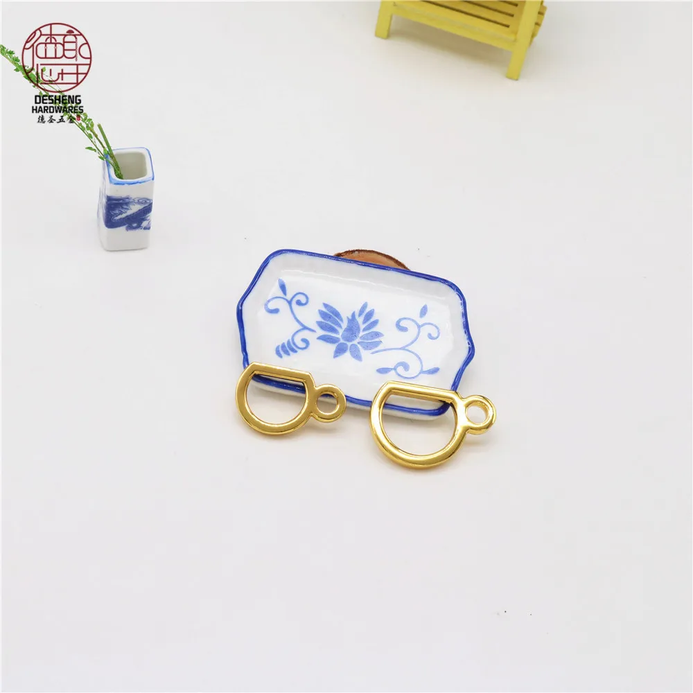 High-grade luggage accessories Thickened teacup shape double ring D buckle hanging accessories Pendant plated double D buckle