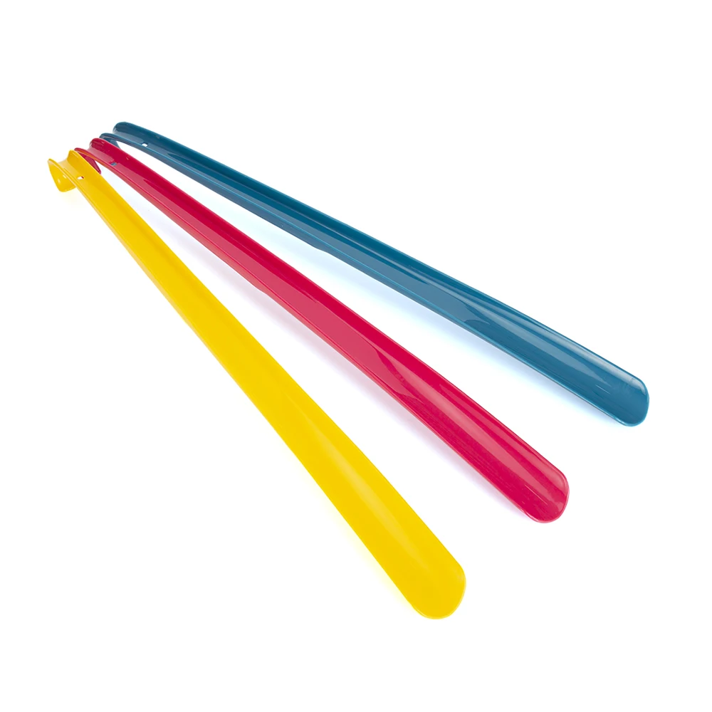 Factory Supply Customized LOGO Shoehorn with Long and Short Handle 59cm Plastic Shoe Horn