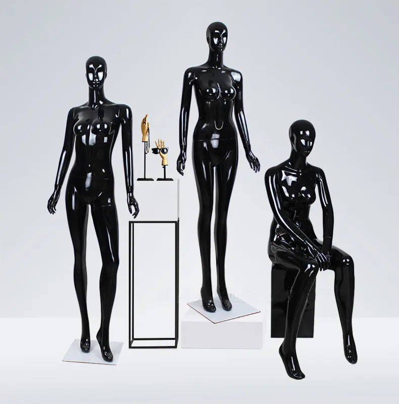 Fashion design full body mannequins female torso window display props black mannequin full body/