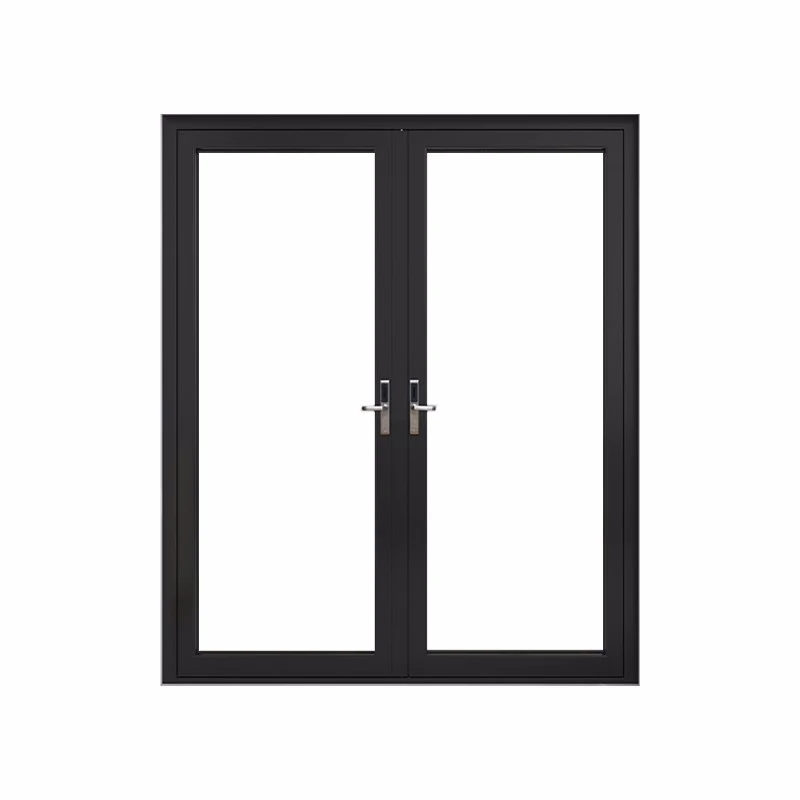 Exterior Balcony Door with Window Optional Privacy Tempered Glass Aluminum Entrance French Hinged Swing Door