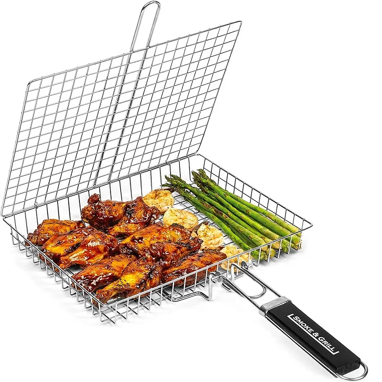 Portable Outdoor Camping Barbecue Grilling Basket Folding Barbecue Set BBQ Barbecue Grill