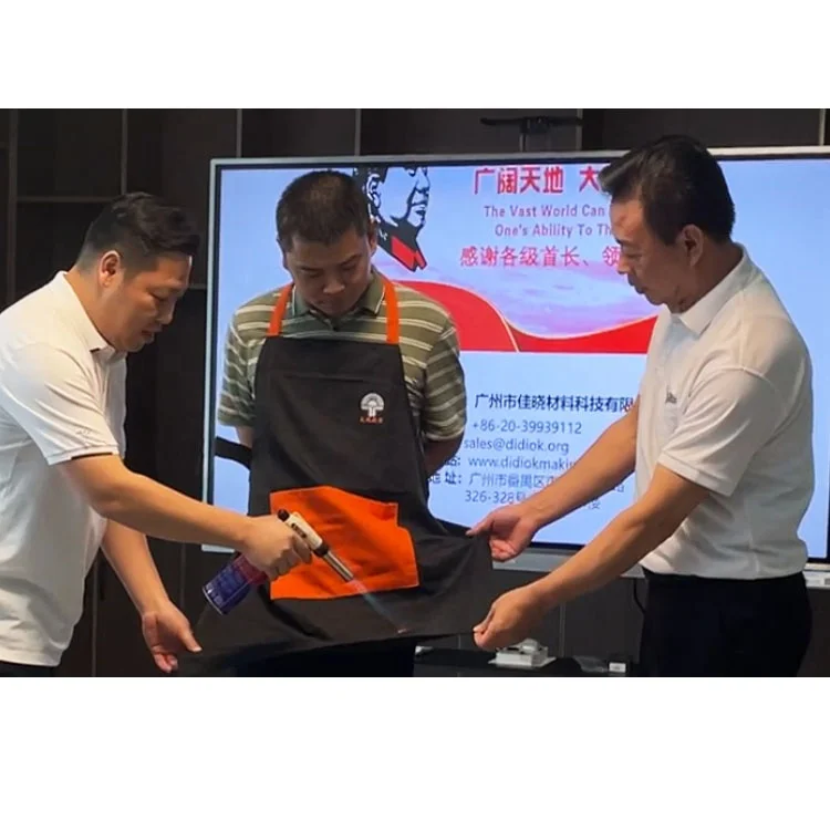 Fire retardant fire extinguishing long black apron for kitchen safety