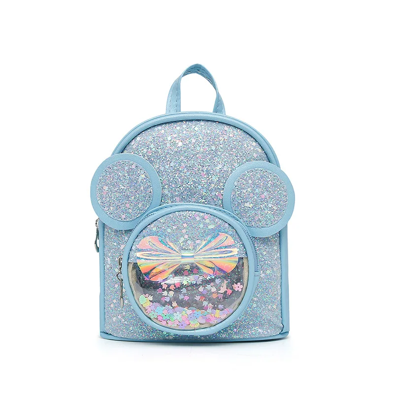 New Sequins Fashion Kids Cartoon Mouse Bowknot Backpack Mini Toddler School Bags for Children