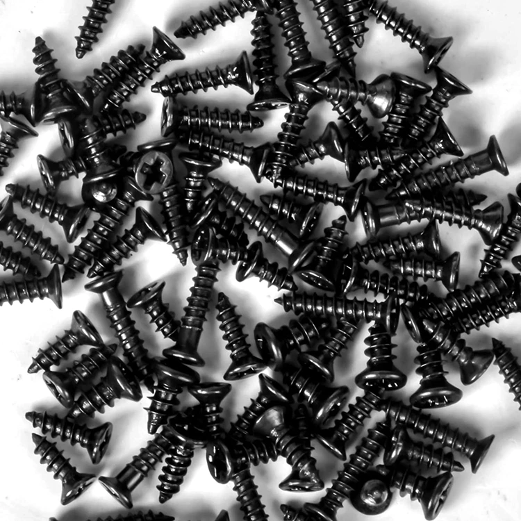 #2 #3 #4 #5 #6 #7 #8 #10 #12 #14 Black Steel Flat Head Phillips Countersunk Wood Screw Self Tapping Screws