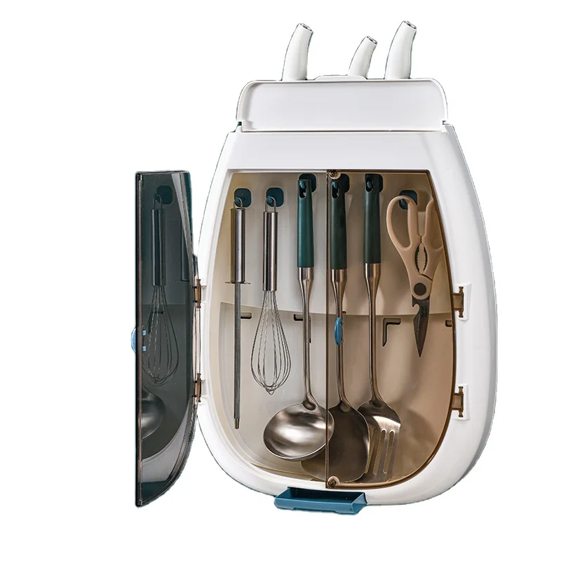  New Simple Plastic Spatula Storage Rack Kitchen Magnetic Wall Mounted Drain Knife