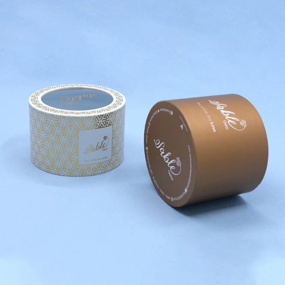 Packaging Paper Gift Carton Light Tube Cardboard Kraft Led Rigid Black Perfume Template Cvlinder Round Box