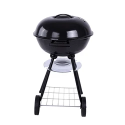 Enamel Materials Barbecue 18 Inch Trolley Barbecue Grill Charcoal BBQ Grill with Wheels