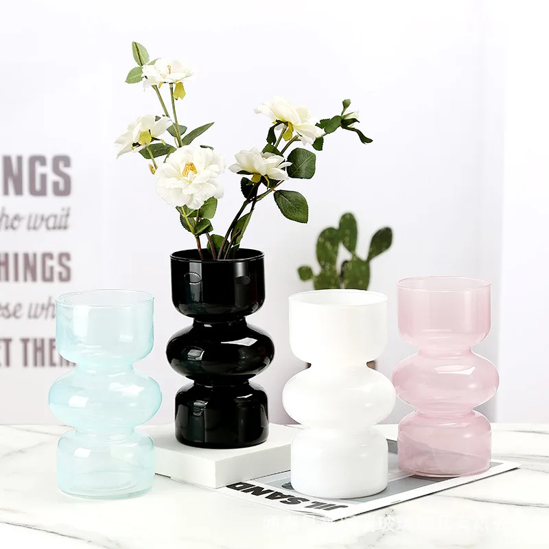 Customizable colors Nordic Crystal glass vase Vases for flowers home decor luxury cylinder glass flower vases