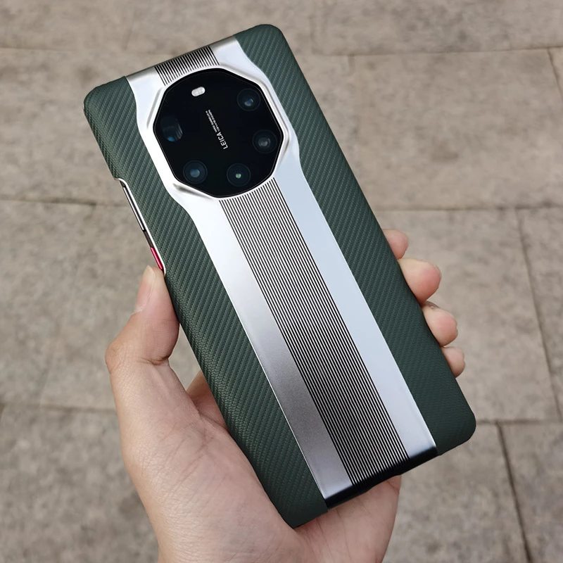 Luxury Carbon Fiber Leather Case for Huawei Mate 40RS Porsches Design Sports Car Electroplated Carbon Fiber Leather Back Cover