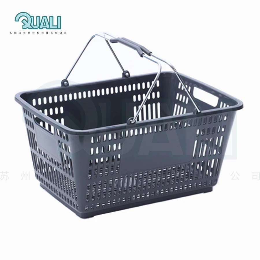 Quali Plastic Hand Basket Blue Portable Shopping Basket Bulk for Store Supermarket Market Garden Supplies