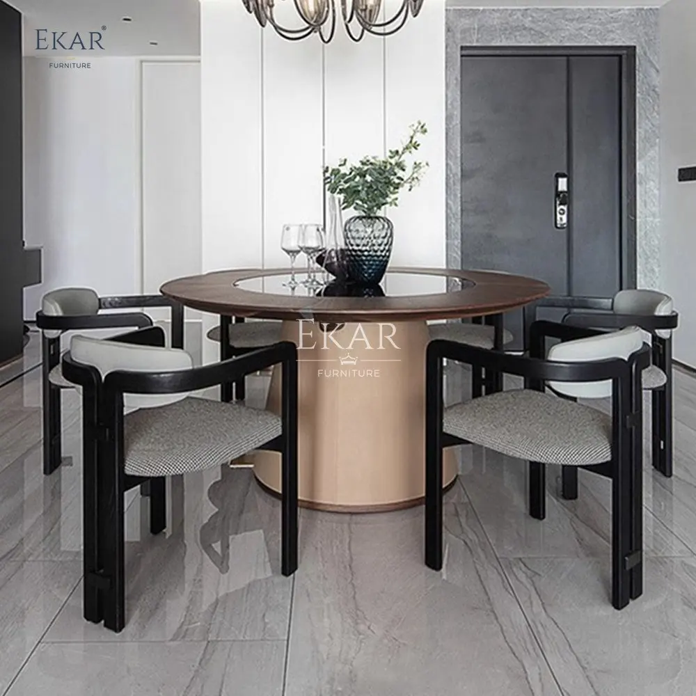 Modern White Waxwood Smoke Finish Dining Chair Imported Leather with Scratch-Resistant Open Paint Frame Armrests for School Use