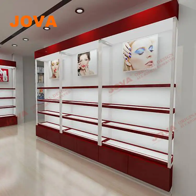 Island Unit Makeup Display Furniture Cosmetics Floor Displays Stand For Cosmetic Shop
