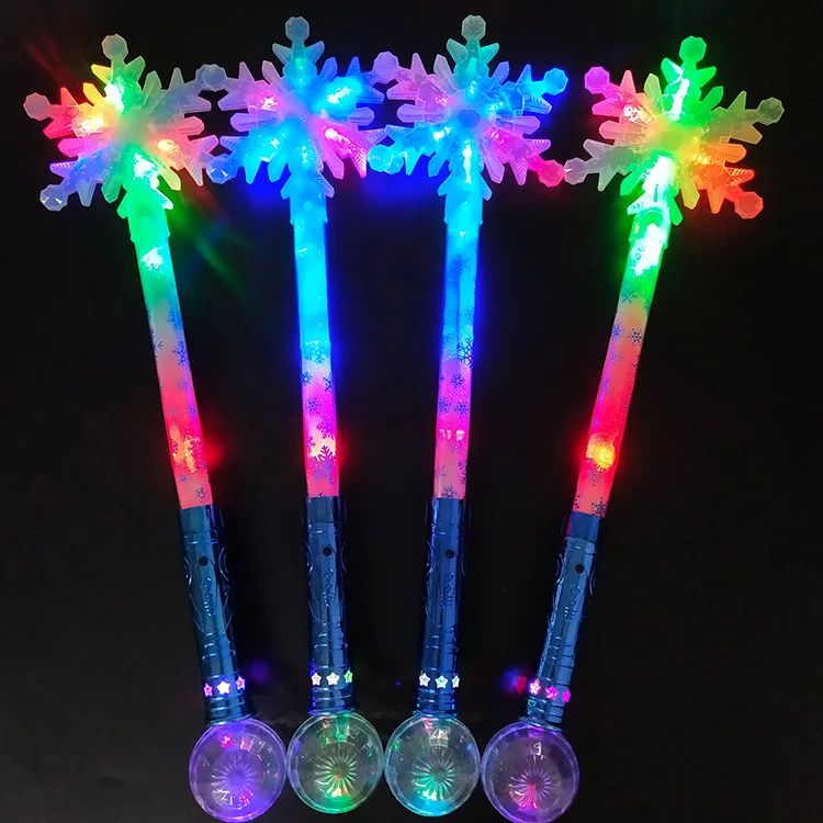 OEM Concert Gift Magic Colorful Customized LOGO  LED Light Stick Glowing Snowflake Fairy Wand