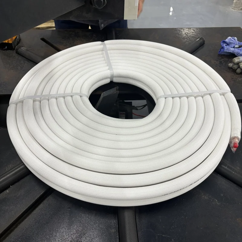 3/8-1/2 50FT Hot selling customized standard insulated copper line set with white PE insulation