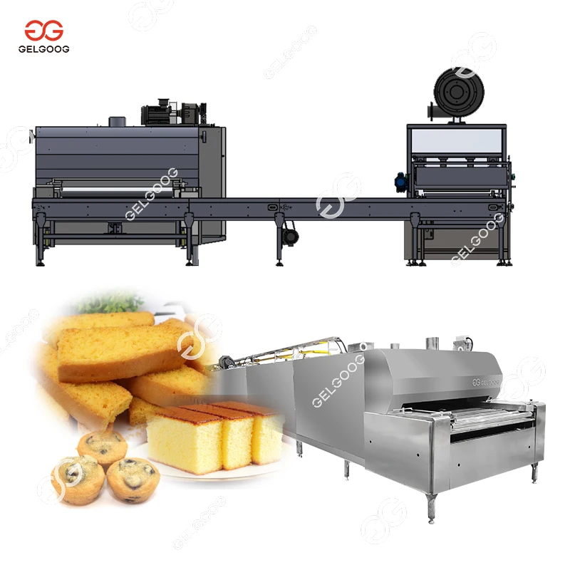 Commercial Fully Automatic Cupcake Processing Custard Pound Cake Making Madelaine Cake Production Line