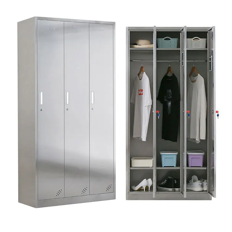 almirah staff gym iron compartment storage home using europe clothes metal cabinet stainless tall single 3 door steel lockers