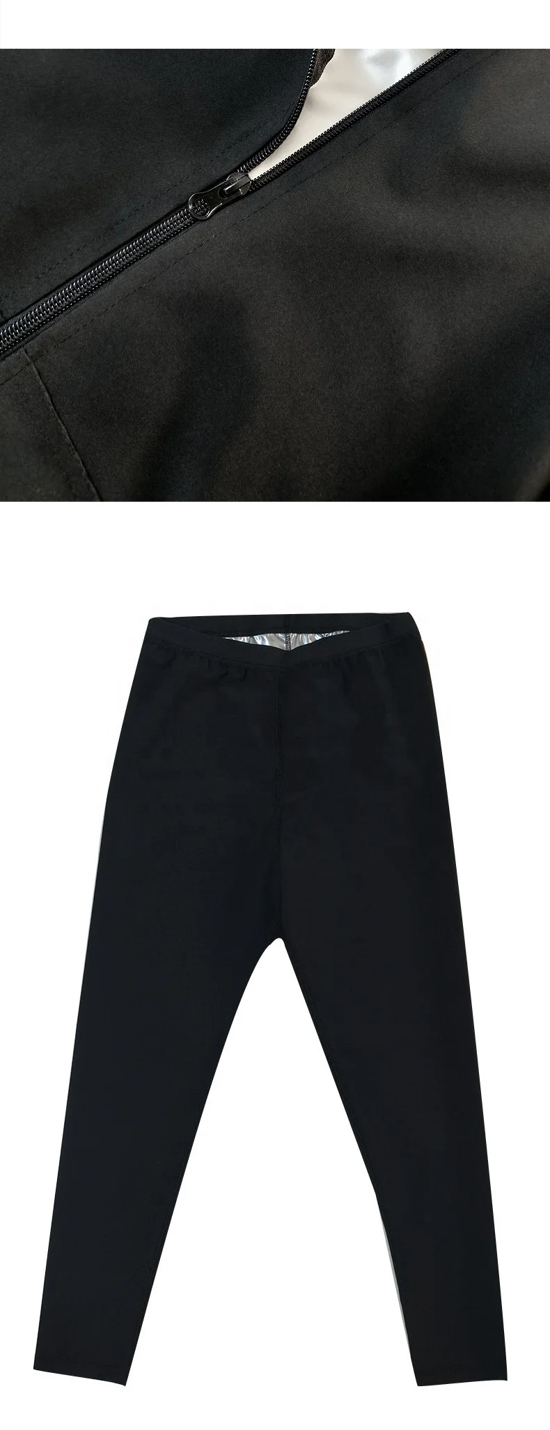 Women Sauna Suit With hoodies Body Weight Loss Gym Sweat Thermal Clothes Workout Sauna Jacket Pants