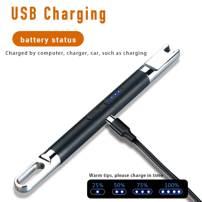Металлическая подсвечник для барбекю кухни Usb электрическая длинная дуга кемпинга под заказ перезаряжаемые электронные зажигалки свечей