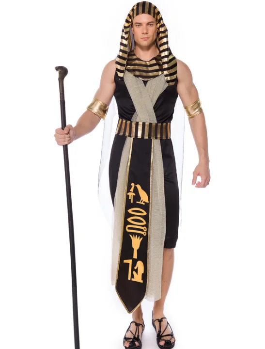 Мужской маскарадный костюм на Хэллоуин, египетский фараон, косплей-костюм