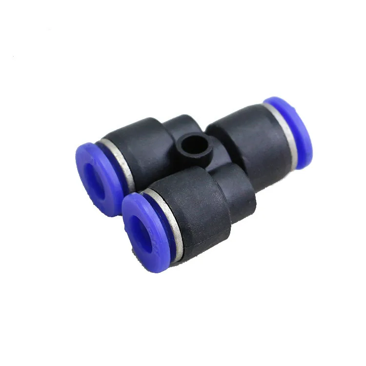 PY Y Shaped Spliter 3 Way Plastic Elbow Tee Fitting Pneumatic Air Quick Connector Connect Pipe PU / PA / PE / PVC Square Equal