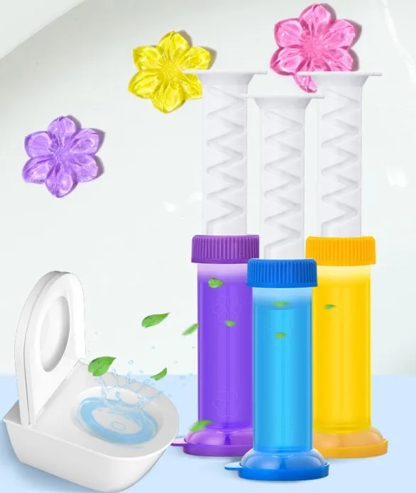 Wholesale 2024 Flower Toilet Gel Stamp Cleaner Creative Deodorant Syringe Toilet Cleaning  Fresh Air Gel