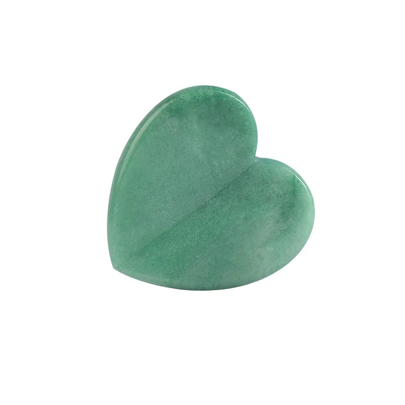 
Heart Shape Green Jade Engraved Logo Guasha Massager 