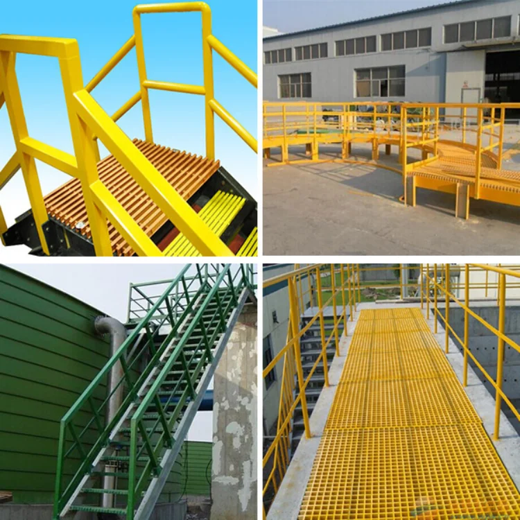The Most Durable Fire Retardant Chemical Corrosion Resistance Molded Pull Extruded Mesh FRP Walkway Floor