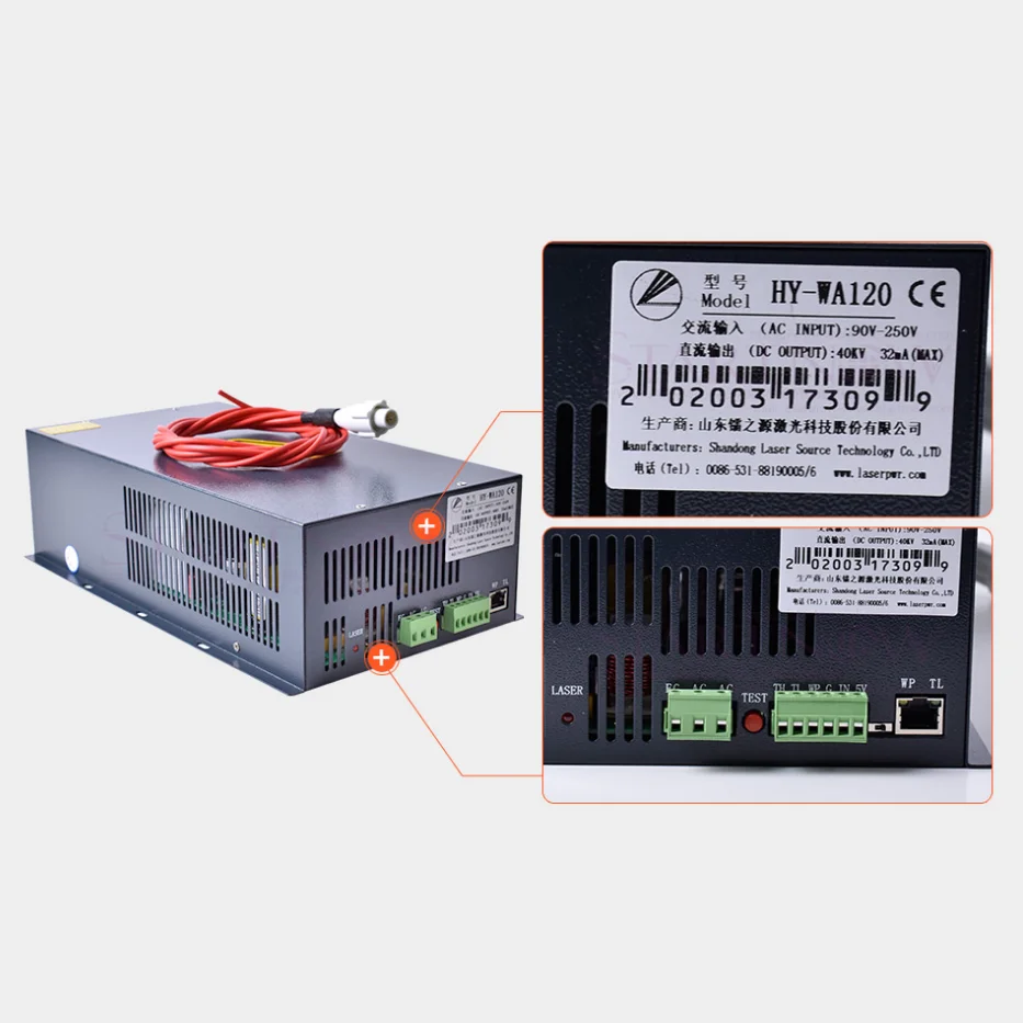 Горячая Распродажа прямая Заводская цена HY-WA120 100W 110W 120W лазерный источник питания оптом