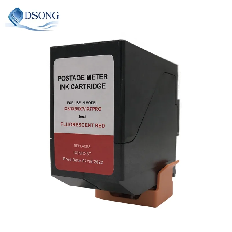 IX3 IX5 IX7 Neopost/Quadient Meter Post Ink Cartridge Red Fluo for Quadient iX-3 iX-5 iX-7 Postage Meter(Part No.4155765W)