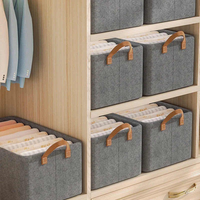 Storage boxes for clothes with Handles Closet Bedroom Drawers Organizers Cloth Organizer Storage Boxes fabric drawer