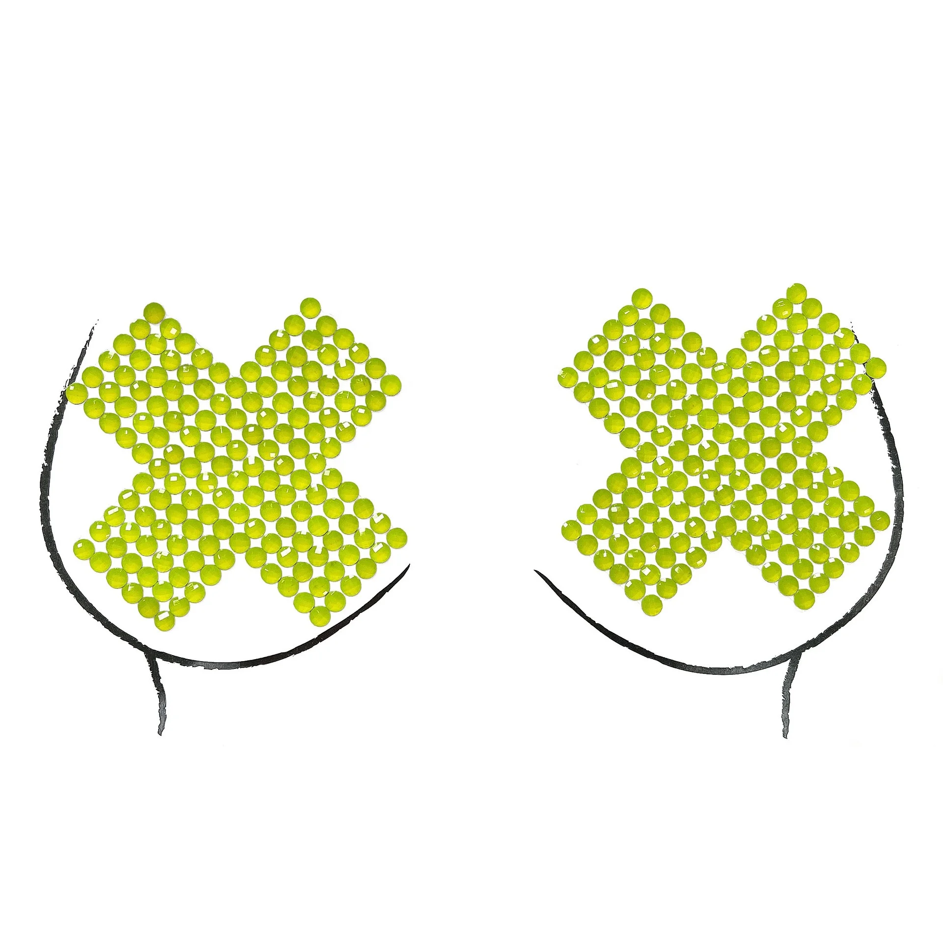 Free sample cross design Neon Rhinestone Glitters Pasties Nipple Covers body Jewelry gems Nipple Stickers