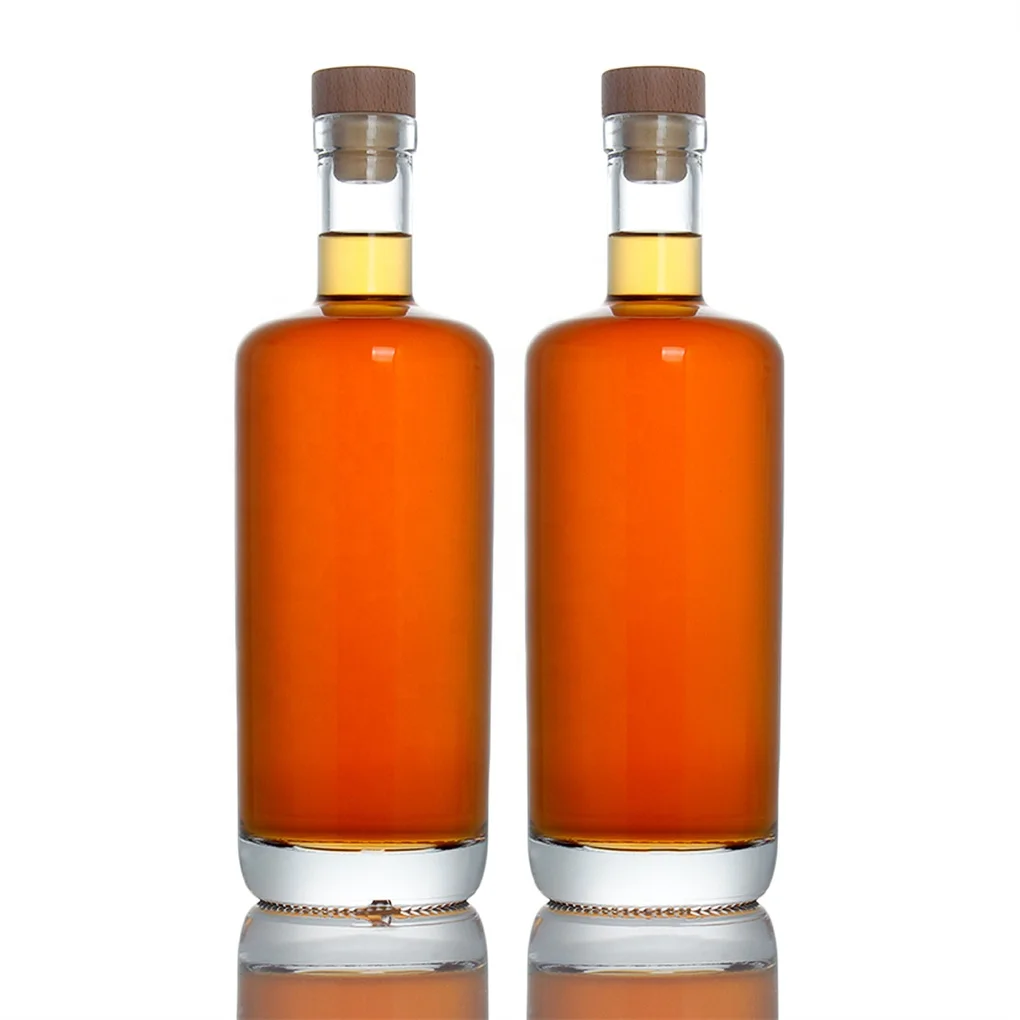 700ml 750ml 1liter logo printing extra flint gin whisky custom vodka bottle oslo botella de vidrio 700ml glass spirit bottle